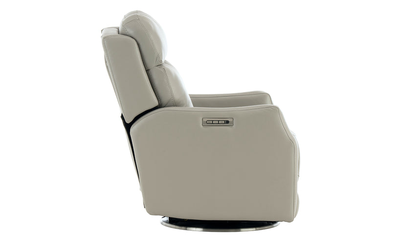 North Leather Power Swivel Recliner